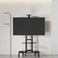 Soporte Móvil con Ruedas para TV LED/LCD/OLED Plano/Curvo de 32-75 Pulgadas, Ajustable en Altura, con Soporte para Plasma