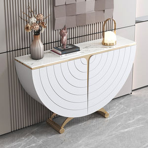 Armoire d'entrée semi-ronde de luxe moderne et légère Armoire décorative de couloir moderne haut de gamme de style italien - Product Image 5