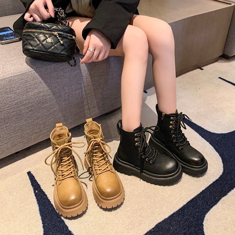 Linfeng Women's Boots - Chunky High Heel Platform Shoes