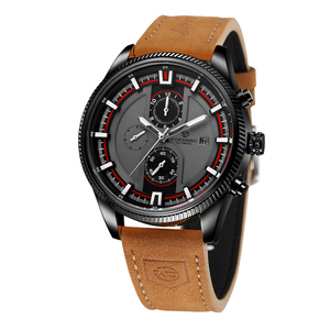 Forsining Nouvelle arrivée OEM <span class=keywords><strong>Montre</strong></span> Hommes <span class=keywords><strong>Automatique</strong></span> Mécanique Bracelet en Cuir Véritable <span class=keywords><strong>Montre</strong></span>-Bracelet - Product Image 1