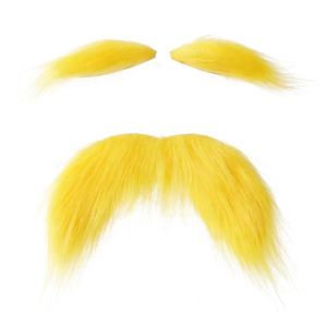 Bigote, Cejas y Barba Amarillos para Niños, Disfraz <span class=keywords><strong>de</strong></span> <span class=keywords><strong>Halloween</strong></span>, Accesorios Divertidos para Fiestas, Unisex, Poliéster - Product Image 4