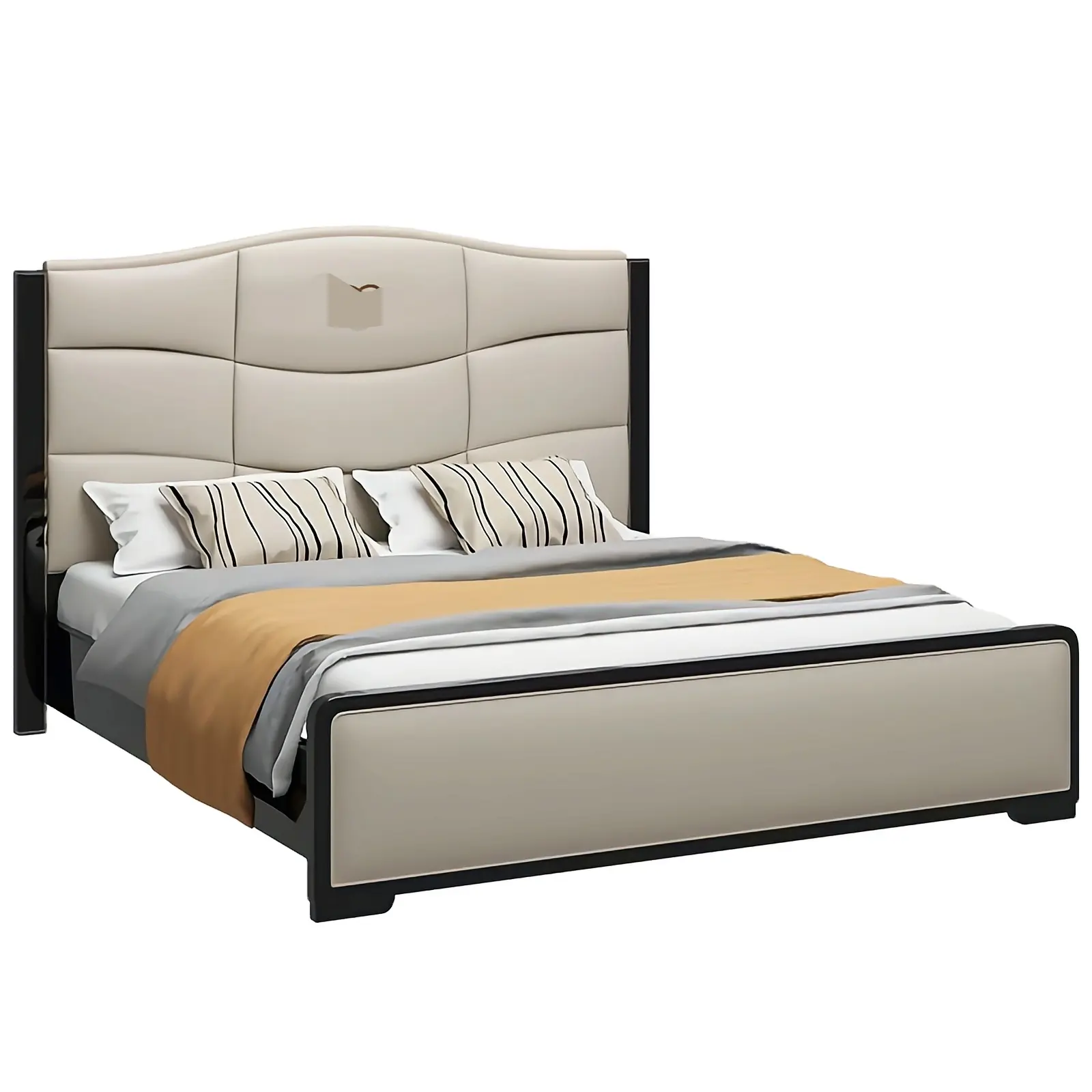 Massivholz bett Schlafzimmer möbel Luxus stil Modernes Design Silikon matratze Doppelbett