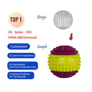 TPR <b>Dog</b> Chew Toy <b>Ball</b> Squeaky Durable Textured Eco-Friendly Cute Cartoon Design for <b>Dogs</b> Cats Play Training Customizable - Product Image 2