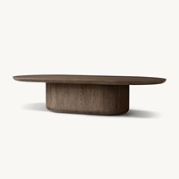 Nouvelle table basse ovale de luxe moderne de haute qualité avec base en bois massif et garantie de 3 ans pour le mobilier de salon