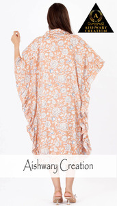 Robe midi décontractée en coton pour femme, imprimé floral, coupe ample, légère, tunique, chemise de nuit, vente en gros, exportateur - Product Image 3