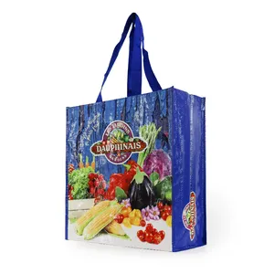 Großhandel benutzer definierte Logo gedruckt umwelt freundliche recycelbare Vlies PP laminierte Einkaufstaschen Wieder verwendbare Lebensmittel Handtasche