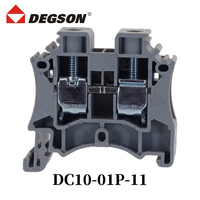 1 pièce DEGSON DC10-01P-11-00ZH Borniers de raccordement traversants à vis pour rail DIN UK10N 1000V 57A 0.5-10mm² 20-6 AWG