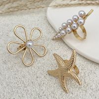 2025 Offre Spéciale mode alliage bijoux anneaux à la mode charme perle branche conception fleur forme irrégulière anneau pour les femmes