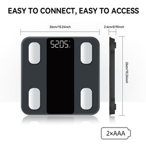 स्मार्ट डिजिटल बॉडी फैट विश्लेषक स्केल ग्लास सामग्री बैटरी है जो 180 किलोग्राम तक वजन के लिए संचालित होती है - Product Image 5