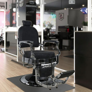 Black <b>Retro</b> Reversible Luxury Golden Barber <b>Chair</b> Customizable Leather for Modern Salon Furniture for Barber Shops - Product Image 5