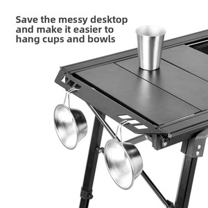 <span class=keywords><strong>Table</strong></span> de pique-nique pliable en aluminium à 5 sections, réglable, portable, légère, tactique, pour le <span class=keywords><strong>camping</strong></span> en plein air - Product Image 3