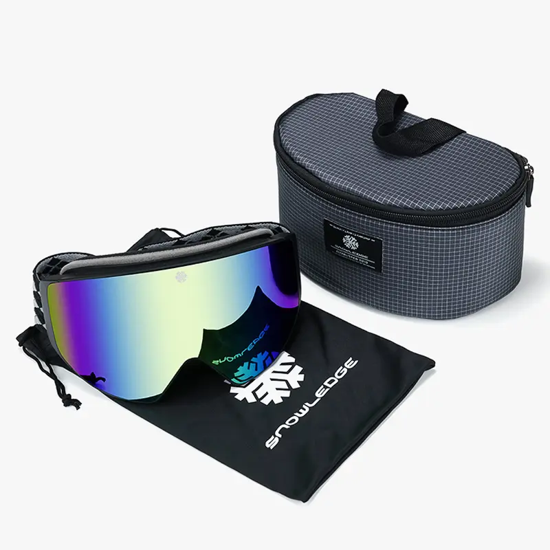 Gafas de esquí personalizadas de alta gama para hombres y mujeres, lentes antiniebla para nieve, magnéticas intercambiables, para Snowboard