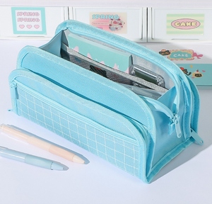 Grand étui à crayons grande capacité 3 compartiments Portable plastique fermeture éclair mignon esthétique calendrier organisateur pour adolescentes - Product Image 6