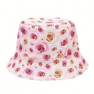 Sombrero de Pescador de Doble Cara con Estampado Floral, Versátil, de Moda, para Primavera y Verano, Protección Solar, de Algodón - Product Image 2