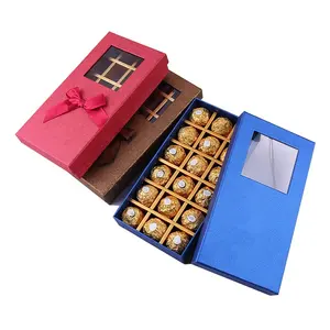 Embalagem de papel decorativa personalizada, caixa de presente de chocolate doce