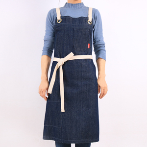 CHANGRONG – tablier de serveur en denim personnalisé croisé avec poches, pour chef de cuisine, restaurant - Product Image 1