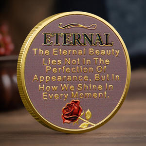 库存永恒美容铁工艺电镀3D纪念纪念币冲压紫外印刷励志信息定制免费 - Product Image 3