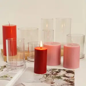 Vorzeitige Riser Acryl Säule Zylinder Kerzen form Acryl Kunststoff Säule Kerzen form große Zylinder Rib DIY Kerzen herstellung Formen