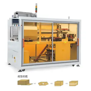 High Speed Small Automatic Adhesive Tape Bottom Box Erecting Forming Packing Sealing Machine Case Carton Erector