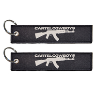 Personnalisé voiture camion marque brodé patch sac breloque moto Auto pièces 3D Double face logo lien tissé porte-clés