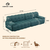 Moderne Wohnzimmer-Innensofas für Zuhause Luxuriöses Design 4-Sitzer Modulares Ecksofa Vakuumverpacktes Komprimiertes Sofa