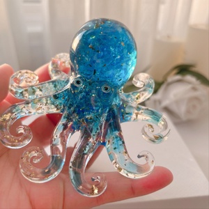 1 pieza de Adorno de Pulpo de Cristal Encantador, Adorno de Resina de Cristal con Forma de Pulpo, Regalo Decorativo, Artesanía, Decoración Artística Perfecta con Temática Oceánica - Product Image 4