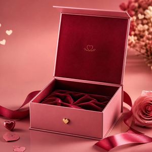 Caja de Regalo Magnética de Lujo Personalizada CRD para el Día de San Valentín, Juego de Perfumes, Caja de Papel Rígido con Cinta y Cierre Magnético - Product Image 1