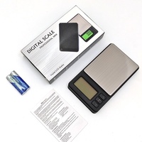 Balance de poche numérique mini haute précision 500g 0.01g, plateforme en acier inoxydable, affichage LED, portable pour l'or, les bijoux, les diamants