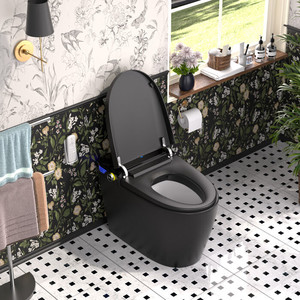 Salle de bain Nouvelle conception Couleur noir mat Lavage arrière Lavage des hanches Lumière ambiante Lumière nocturne Automatique Toilette intelligente monobloc - Product Image 4