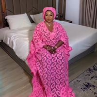 Robes africaines en dentelle de nylon à sequins de bonne qualité pour femmes, avec bandeau, robe Dashiki africaine, sous-vêtements, robe deux pièces, BOUBOU BUBU
