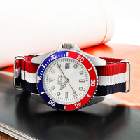 Jam tangan pria kustom Logo jam tangan pria ODM OEM asli modis dengan tali nilon produsen produk Tiongkok untuk jam tangan