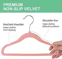 Cintres pliables classiques en velours floqué antidérapants pour enfants, avec crochets chromés, à un seul niveau, pour armoire de vêtements - Vente en gros à prix réduit