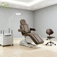 Fauteuil/Lit de Massage Électrique Noir de Luxe à 4 Moteurs pour Soins du Visage, Esthétique, Épilation, Spa, Salon de Beauté