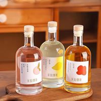 Bouteille vide transparente Olso de 50ml, 100ml, 200ml, 375ml, 500ml, 750ml pour spiritueux (vodka, gin, rhum, tequila, whisky) et vin, avec bouchon