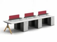 Postes de travail modulaires en bois écologiques de luxe modernes pour personnel, avec cloisons personnalisables en couleurs
