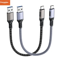 USB3.2 Atoc kabel Data tipe-c, kompatibel untuk ponsel Mobil 60W pengisian 10g Hard Drive PVC jaket 1.8m panjang kepang pelindung