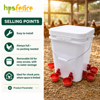 HPSFENCE Mangeoire automatique pour poulets en PP 20KG résistante aux UV avec support en PVC pour utilisation en intérieur/extérieur