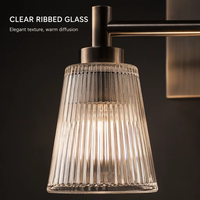 Lampe miroir murale moderne en nickel, fer et verre avec LED blanc chaud, installation facile pour l'éclairage de la salle de bain