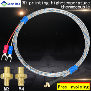 M4M3 винтовая термопара K типа Pt100 высокотемпературный зонд 3D принтер сопла аксессуары датчик температуры - Product Image 2