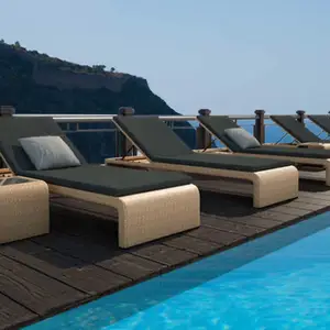 Lettino da giardino per il tempo libero all'aperto lettino per Hotel sedia da piscina Villa day bed Rattan rattan/mobili da letto in vimini