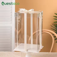 Boîte à gâteau transparente en PET de qualité supérieure, emballage en plastique avec couvercle transparent pour mariage, anniversaire, pâtisserie, dessert à emporter