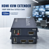 Extenseur vidéo HDMI KVM USB 120M avec sortie en boucle sur câble Cat5E/6, fonction IR en option