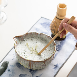 Juego de Utensilios de Té <span class=keywords><strong>Matcha</strong></span> de Bambú Hechos a Mano de Estilo Lujoso Personalizado, con Acabado Retro Glaseado y Efecto Seda Quemada, con Batidor de Bambú y Jarra con Boquilla - Product Image 3