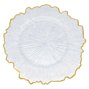 Assiette de présentation 13 pouces or rose en plastique transparent, vente en gros, pour mariage et fête, réutilisable, économique et élégante - Product Image 3