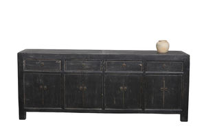 Лидер продаж, популярный потертый вабисаби, Восстановленный черный четырехдверный шкаф из массива дерева с четырьмя ящиками - Product Image 2