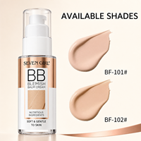 Crème BB Nourrissante SEVEN GIRL Marque Privée, Fond de Teint Liquide Couvrant Hydratant, Crème Correctrice Anti-Imperfections OEM, Vente en Gros