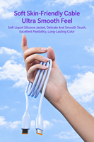 Câble USB C 60W PD à charge rapide, cordon de données en silicone liquide souple avec conducteurs en cuivre pour téléphones, tablettes, ordinateurs portables