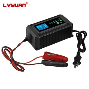 LVYUAN10Aスマートカーバッテリー充電器12V24V鉛蓄電池LEDディスプレイスマート全自動バッテリー充電器