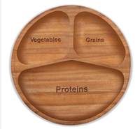 Plateau de petit-déjeuner en bois d'acacia écologique avec logo personnalisé, plat de service en bois jetable pour hôtels et cuisine, assiette à dessert sécurisée