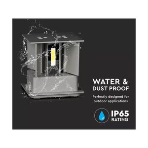 Lampada da Parete LED Quadrata 11W con Angolo Regolabile, Grigio, IP54 Impermeabile, Luce Bianca Calda 3000K, Corpo in PC, SKU-218531 - Product Image 3